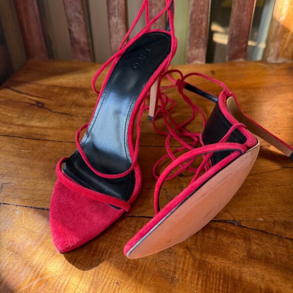 IRO Paris Fixa Pumps – Red Suede Lace-Up Heels (New in Box, Size 36 EU) - Picture 13 of 15